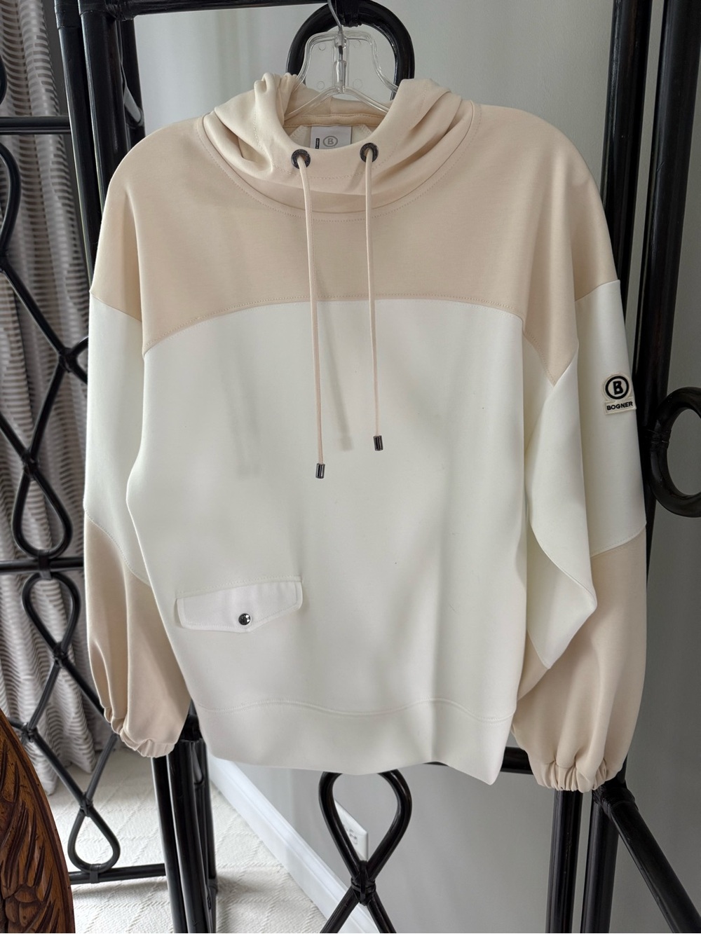 Bogner Two-Tone Cream & White Women's Pullover Hoodie